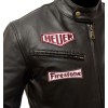 SALE - Steve Mcqueen Gulf Firestone Black Leather Jacket - XXL